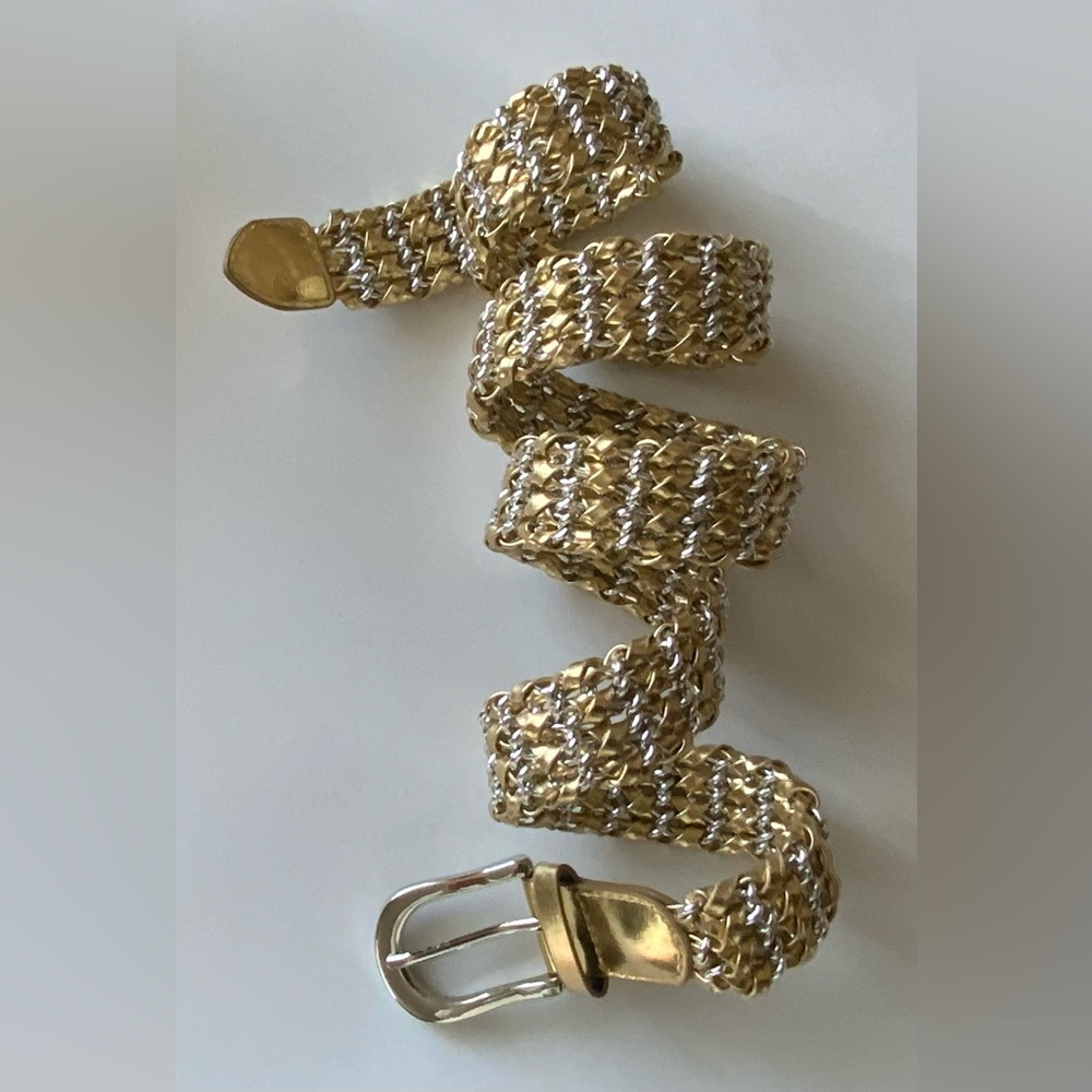 Vintage Gold and Silver Woven Belt